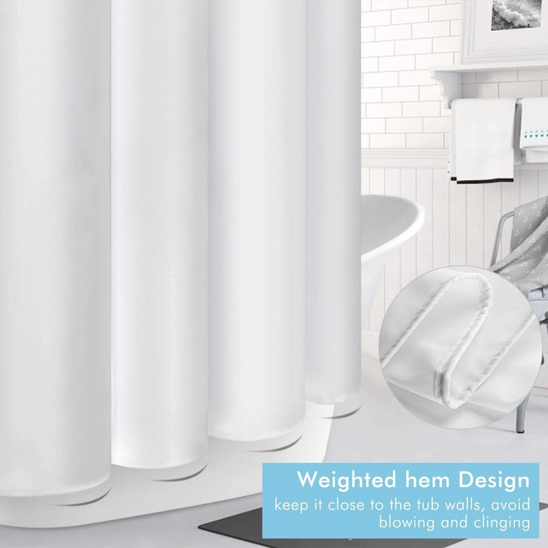 Carttiya Anti-Mould Shower Curtain, EVA Bath Curtain, No Odours, BPA-Free,