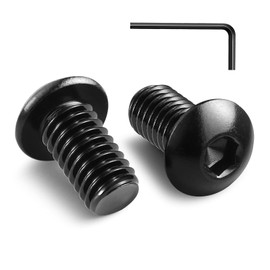 Pack of 20 M6 x 12 mm Rounded Head Screws Hexagon Socket Button Head Screws Stainless Steel A2 Screws Black with Allen Key