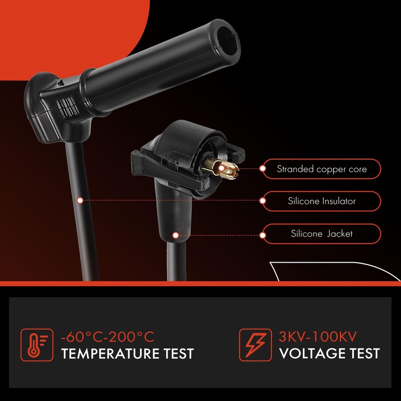 A-Premium - Cables de bujía de encendido compatibles con Ford