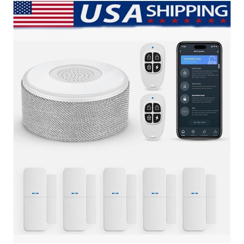 Tolviviov 8pcs WiFi Smart Door Window Alarm System DIY Wireless