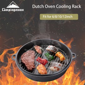 Campingmoon Stainless Steel Round Cooling Rack Baking Steaming Roasting Rack,Cooking Grid Grill for 12 inch Dutch Oven
