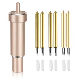HAPPOW Fine-Cut Blade for Cricut Maker 4/3/Explore Air 3/Air 2/One, 6 Replacement Blades with Casing, Blade for Cricut (30°/45°/60°), for 1.5 mm Thick Cardstock/Vinyl/Cork/Fabric (Gold)