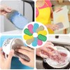 Double Sided Non-Scratch Microfiber Sponges,4Pcs Reusable Double Sided Non-Scratch Microfiber