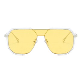 willochra Fashion Oversized Square Women Sunglasses Vintage Punk Men Outdoor Eyewear Shades UV400, Yellow, Medium