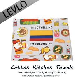 LEVLO Funny Colombia Flag Kitchen Towel Souvenirs Colombian Food Tea Towel Colombian Root Flag Gifts (I'm Colombian)