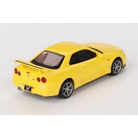 MINI GT 1/64 Nissan Skyline GT-R R34 V-Spec Lighting Yellow (Right Handle) Finished Product