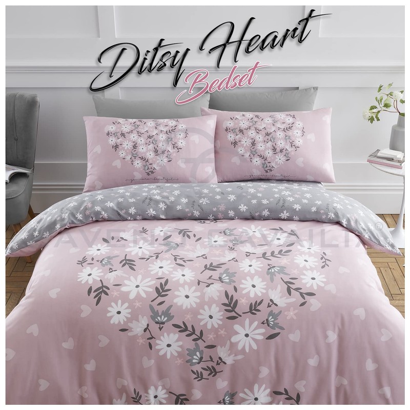 GC GAVENO CAVAILIA Premium Heart Duvet Cover Single Pink, Soft