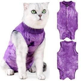 Cat Recovery Suit for Abdominal Wounds or Skin Diseases,Professional Breathable Surgical Recovery Suit,After Surgery Wear Anti Licking Wounds,E-Collar Alternative for Cats and Dogs (Purple-M)