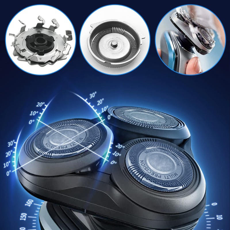 6Pcs Shaver Replacement Heads,Shaver Head Replacement Blades with Pointed Blade,