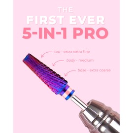 Kiara Sky Professional Nails Universal 5-In-1 PRO Series Drill Bits (PRO 5-in-1 XC-M-XXF PURPLE)