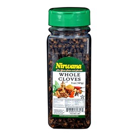 Nirwana Asian Indian Spice Cloves Whole Laung Clavo Premium Quality for Cooking, Baking, Tea, Beverages, Pomander Balls, Hand Selected All Natural Vegan Spices and Seasoning 5oz