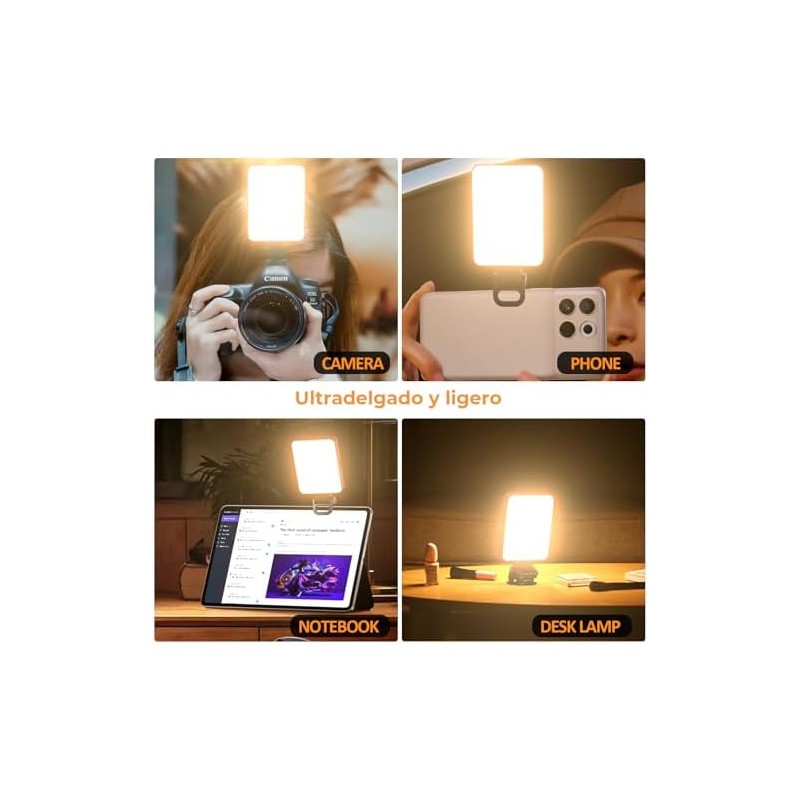 MXNUP 128 LED Luz para Celular, Ring Light con Clips
