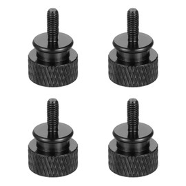 MECCANIXITY 4Pcs M3x8 Aluminum Thumb Screws, 12x18mm(ODxH) Computer Case Thumb Screws for PC Side Panel Motherboard Mounting Screw, Black
