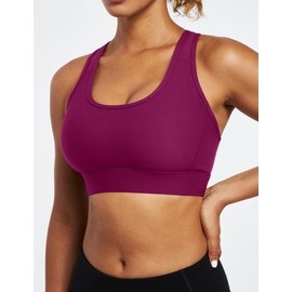 Ewedoos Sports Bras for Women High Support Racerback High Impact Padded Sports Bra Large Bust for Workout Running Yoga Fuchsia