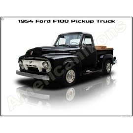 1954 Ford F100 Pickup Truck New Metal Sign: Pristine Restoration!