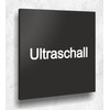 Door Sign Ultrasonic Sign Black Matt UV Print 12 x