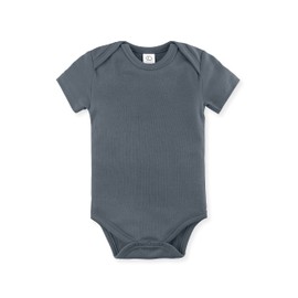 Colored Organics - Organic Cotton Baby Bodysuit - Short Sleeve Infant One Piece - Harbor - 6-12M