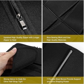 DIAVANIH Sweat Waist Trainer for Women Two Belts, Neoprene Workout Corset Waist Trainer Cincher Trimmer Shaper Zipper (Large) Black