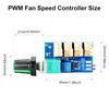 AYWHP PWM Fan Speed Controller, 2 Pin Ports, DC 0-12