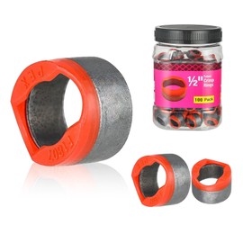 100 Pieces HeSun 1/2-Inch Bottled PEX Copper Ring With End Stop, Tabbed PEX-B Crimp Ring, Black-Oxidized Surface(CLAMP042)