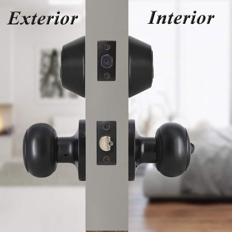 Probrico Keyed Alike Round Ball Entry Door Knob and Double