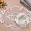 sourcing map Retro Lace Placemat 12x17-in Oval Embroidered Table Place