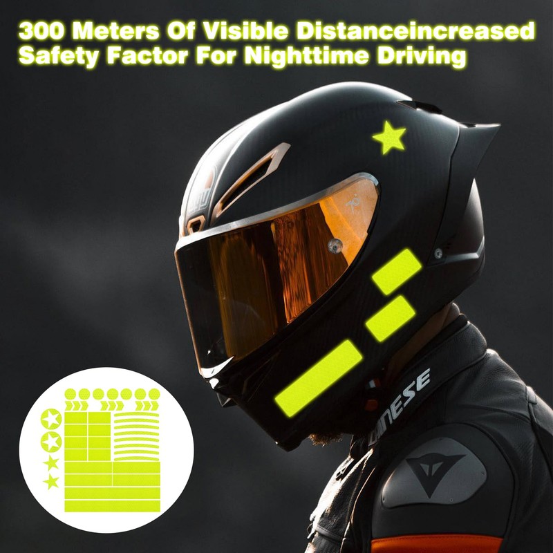 YueJieSelected Reflectors Bicycle Sticker Fluorescent Green