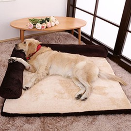 Pbed Orthopedic Dog Bed for Small Dogs,Memory Foam Dog Couch Bed,Removable Bolsters & Washable Cover,Deluxe Plush L-Shaped Couch, Nonskid Bottom (Medium, Grey)