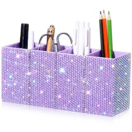 Resholder Bling Desk Organizer for Women, Rhinestone Pen Makeup Brush Holder, Girly Desk Accessories Organizer, Office, Classroom, Back to School, Elevate Your Workspace with Serenity