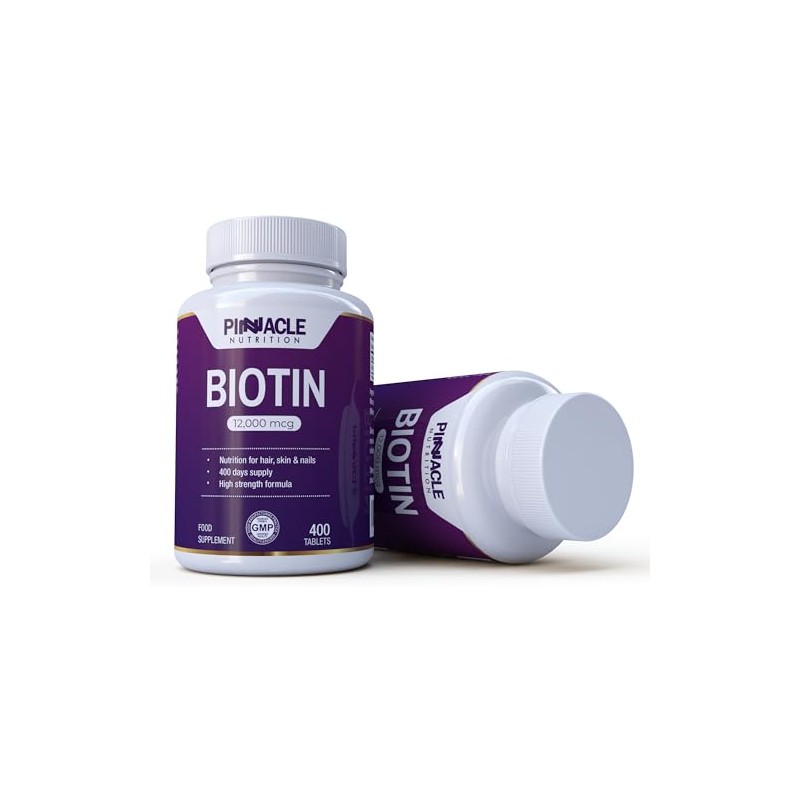 PINNACLE NUTRITION Biotin 12000mcg | 400 Tablets | Vitamin for