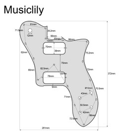 Musiclily Pro 15 Holes Uncovered HH Guitar Pickguard for Mexico Fender 72 Tele Deluxe Style Electric Guitar, 4Ply Black Pearl