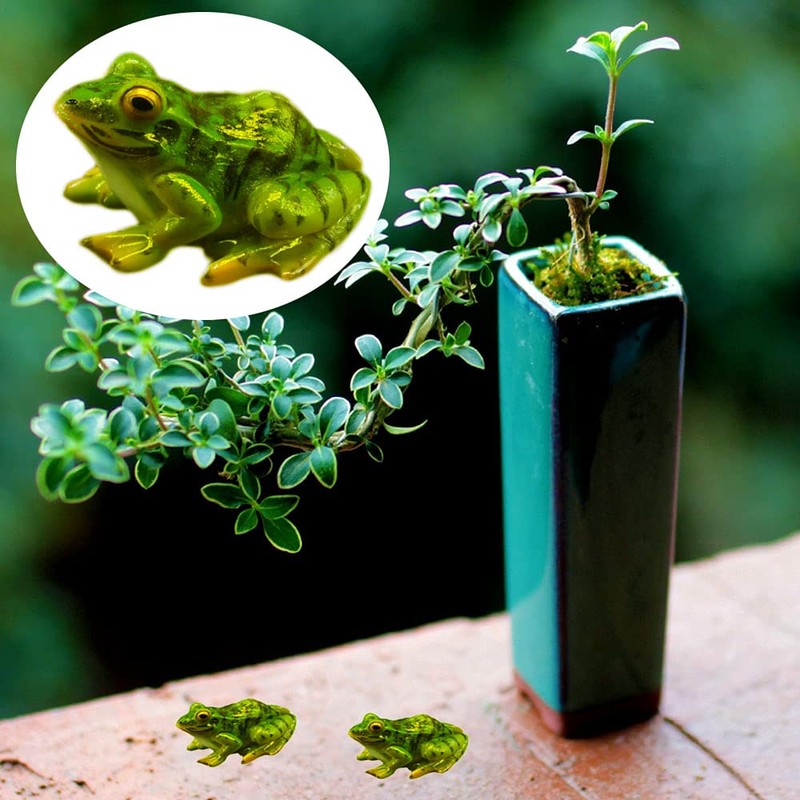 NA 2Pcs Micro-landscape Simulation Frog Decoration for Garden Patio Yard