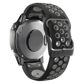 BEFIA - Correa de reloj de 26 mm para Garmin Fenix 8 51 mm, 5 x 6 Pro 7 Pro zafiro solar, quickfit 26 correas de reloj para Garmin enduro tactix delta negro y gris