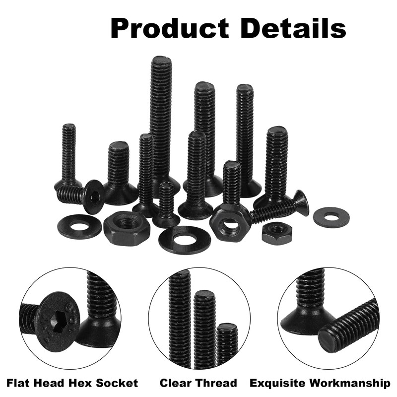 FandWay M2 M2.5 M3 Screws Set, 900 Pieces Countersunk Screws