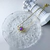 Spinning Fidget Bracelet for Women Gold Flower Rhinestone Link Bracelet