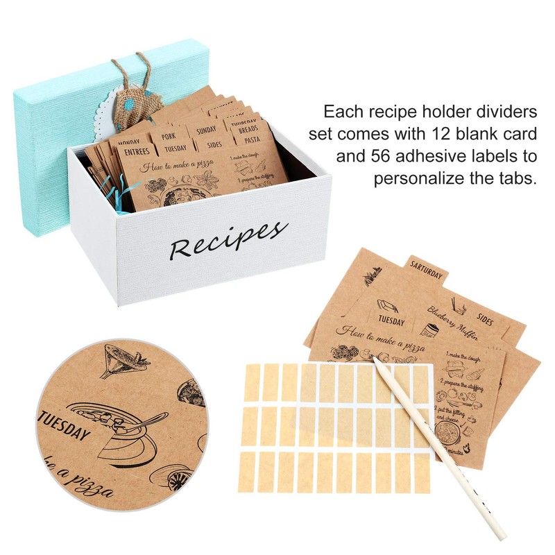 Outus 36 Pcs 4 x 6 Inch Recipe Card Dividers