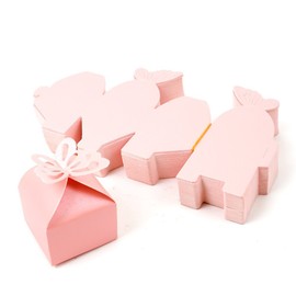 100pcs Butterfly Wedding Favour Box Birthday Party Gifts Candy Box (Pink)