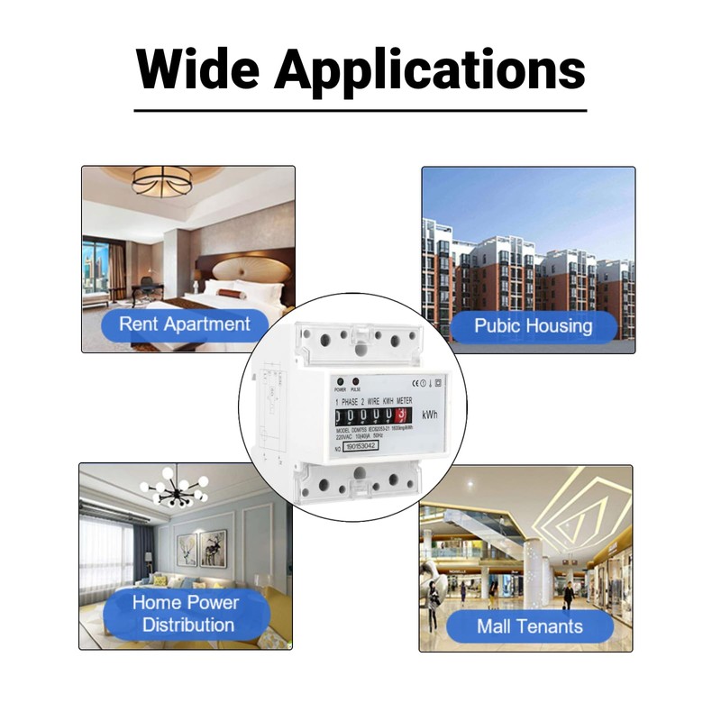 KWh Meter Digital Single Phase Energy Meter Tester 4P LED