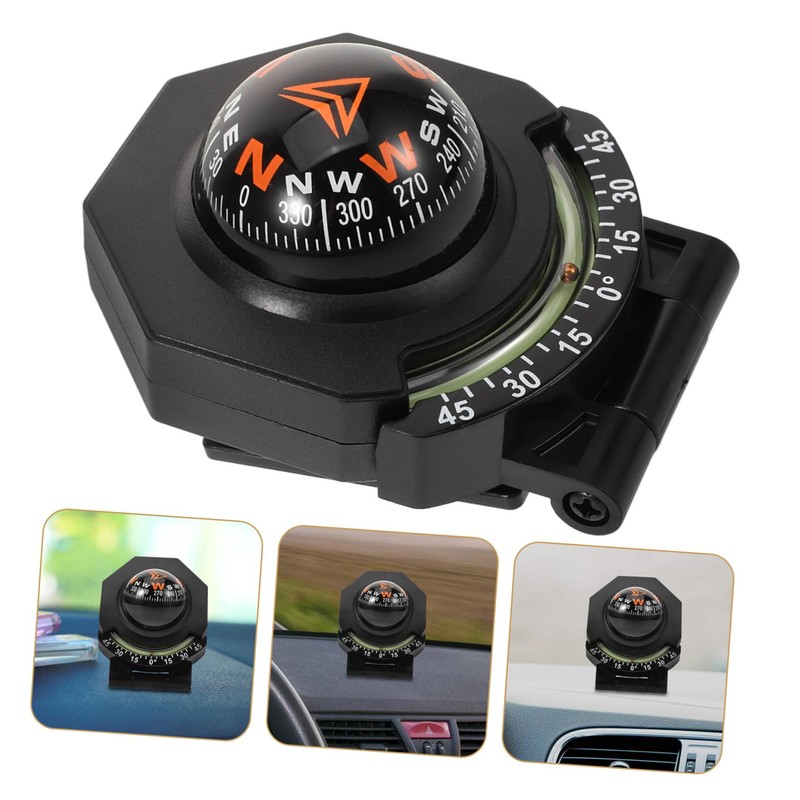 BUGUUYO Car Compass Auto Compass Car Phone Mount Cell Phone