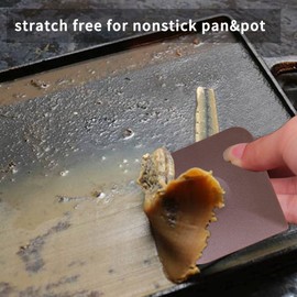 Pan Scraper Dish Scraper Tool Set, 5 Pack Plastic Pan Scraper Pot Scraper Food Scraper Nylon Non-Scratch Scraper, Polycarbonat Skillet Scraper Cleaner for Cleaning Grease Burnt Food, Kitchen Scraper