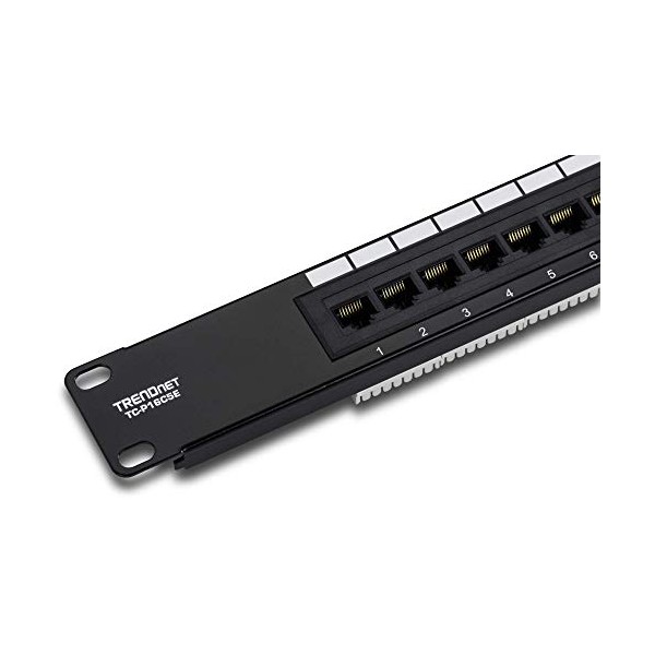 TRENDnet 16-Port Cat5/5e Unshielded Patch Panel, TC-P16C5E, Wallmount or Rackmount,