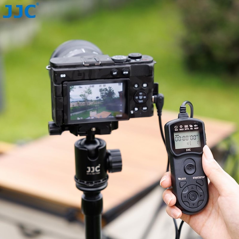 JJC Multi-function Timer Remote Control with Tripod Holder Clamp for