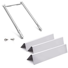 Criditpid Barbecue Replacement Parts for Weber Spirit I & II 200 with Front Control, Spirit E210, E220, S210, S220, Stainless Steel 7635 Flavorizer Bars & 69785 BBQ Burner Tubes.