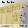 Simplebrand Yellow Short Sheer Kitchen Cafe Curtains 36 x 42