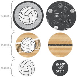 Big Dot of Happiness Bump, Set, Spike - Volleyball Baby Shower or Birthday Party Giant Circle Confetti Decorations Large 27 Count