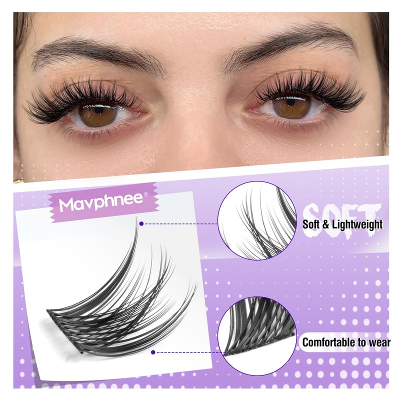 Mavphnee Wispy Lash Clusters Natural Eyelash Clusters 110 Pcs Cluster