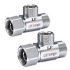 Litorange Lead-Free Brass 2 PCS Brass Angle Stop Add-A-Tee Valve