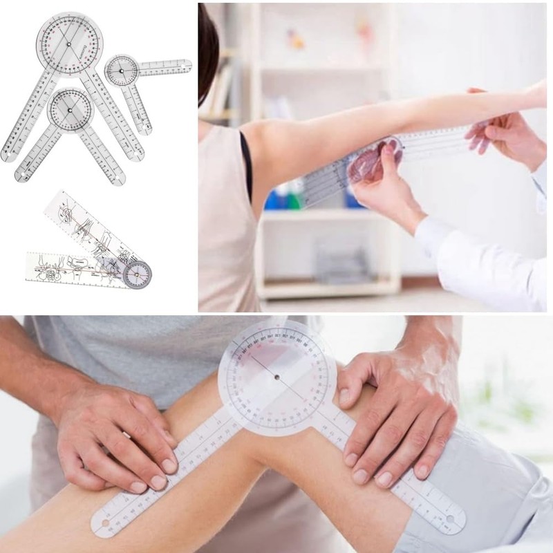 4 PCS Goniometer Set,Goniometer 6/8/12 Inch Occupational Physical Therapy Protractor