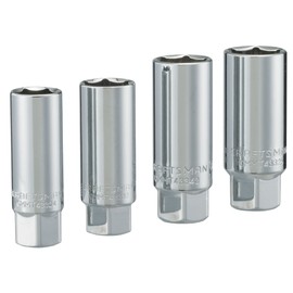 CRAFTSMAN 3/8 in. Drive Metric and SAE 6 Point Standard Spark Plug Socket Set, 4 Piece Set (CMMT34504)