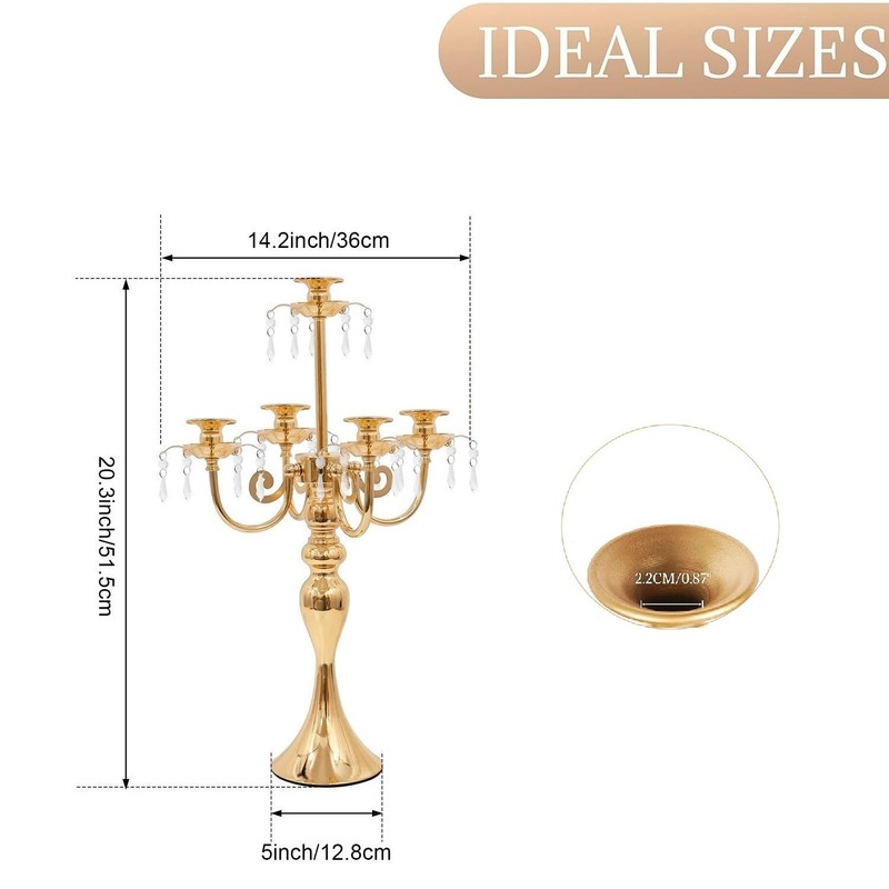 Candelabras Centerpieces for Tables, 20" Tall Candlestick Holder for Taper